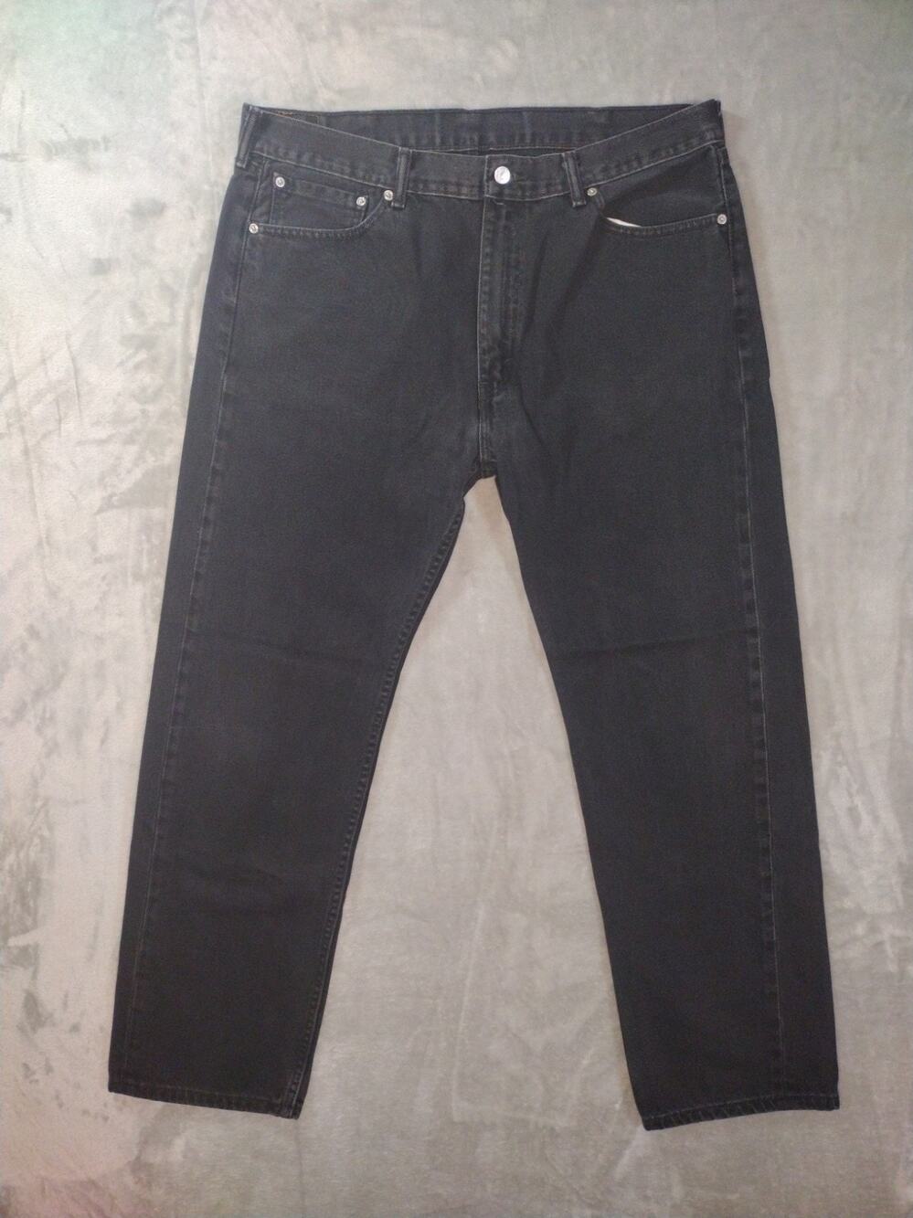Levis 505 Jeans Mens 40×32 Black Mid Rise Regular Fit Straight Casual USA Goth